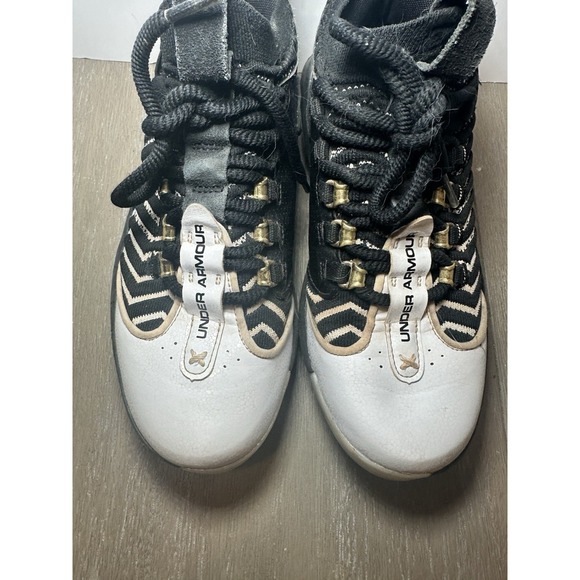 Under Armour Men's Black And White Cleats Size 7 - Picture 7 of 9